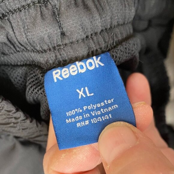 Reebok Mens Track Pants Size XL Black Activewear Straight Leg Pull On Athletic - Picture 3 of 11